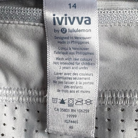 Ivivva by Lululemon Girls Speedy Shorts - Size 14 - Picture 3 of 3